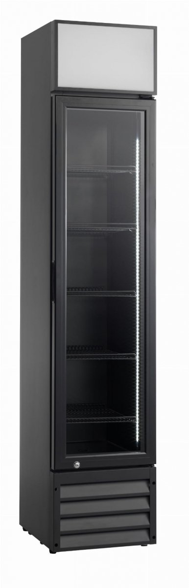 Szafa chłodnicza przeszklona RQ216-BLACK | 160 l | 390x475x1880 mm |