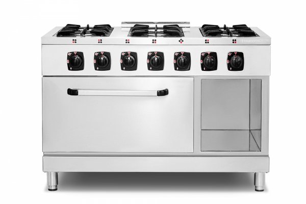 Kuchnia gazowa z piekarnikiem gazowym | 6-palnikowa | 42 kW | 1200x700x850 mm