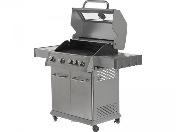 GRILL GAZOWY 4+1 STAL NIERDZEWNA 14,2KW, Z SZYBĄ YATO YG-20003