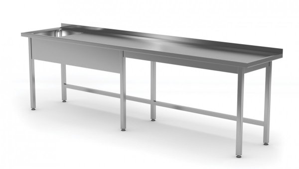 Stół ze zlewem bez półki - komora po lewej stronie 2800 x 700 x 850 mm POLGAST 211287-6-L 211287-6-L