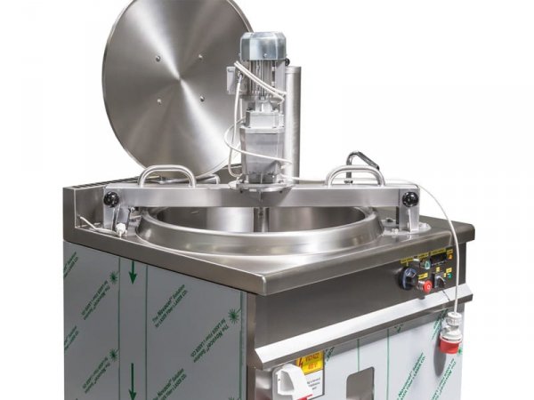 Kocioł warzelny parowy z grzaniem pośrednim | opcja mieszadła | 150 l | zużycie pary ~60 kg/h | 900x900x900 mm | RQLR-151N
