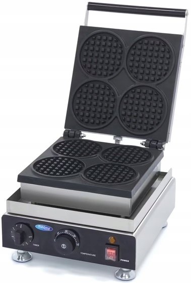 Gofrownica 4 gofry okrągłe 11cm 1750W MAXIMA 09374204