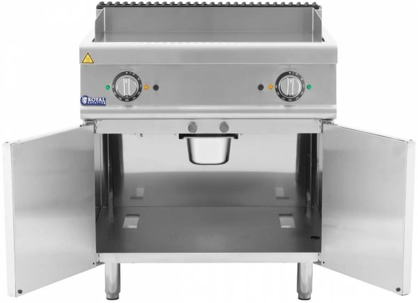 Płyta grillowa podwójna - elektryczna - 10,8 kW - gładka - szafka dolna - Royal Catering 10013395 RCEG-80/700CS 4062859276933