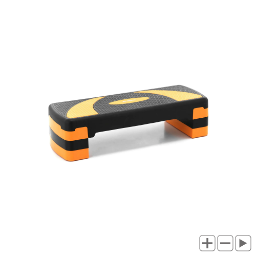 Step do ćwiczeń - regulowana wysokość - 100 kg - czarno-pomarańczowy GYMREX 10230222 GR-MG119