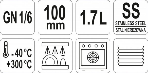 POJEMNIK GASTRONOMICZNY GN 1/6 100 YATO YG-00291 YG-00291