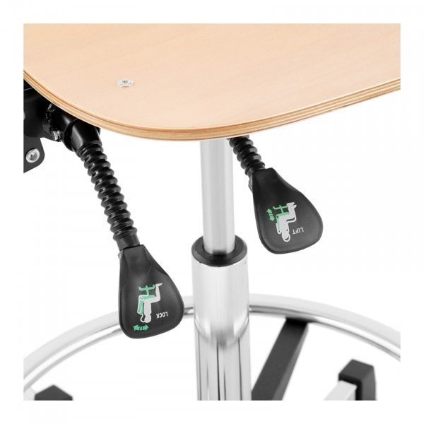 Krzesło robocze - 120 kg - drewno, chromowane elementy - podnóżek - wysokość 550 - 800 mm FROMM STRACK 10260341 STAR_CHAIR_13