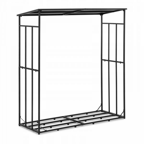 Stojak na drewno - dach - 300 kg - 161 x 65 x 177 cm - stal - czarny Hillvert 10090641 HI-FWR-014