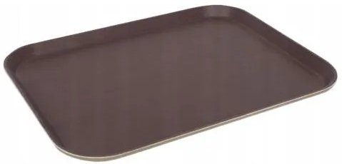 Taca kelnerska brązowa antypoślizgowa wzmocniona prostokątna 40×30,5cm Szron 1216CT/N BRĄZ 5905440406632