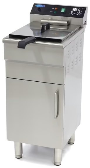 Frytownica Elektryczna 1 x 16L z Kranem i Szafka MAXIMA 09365155 8719632126560