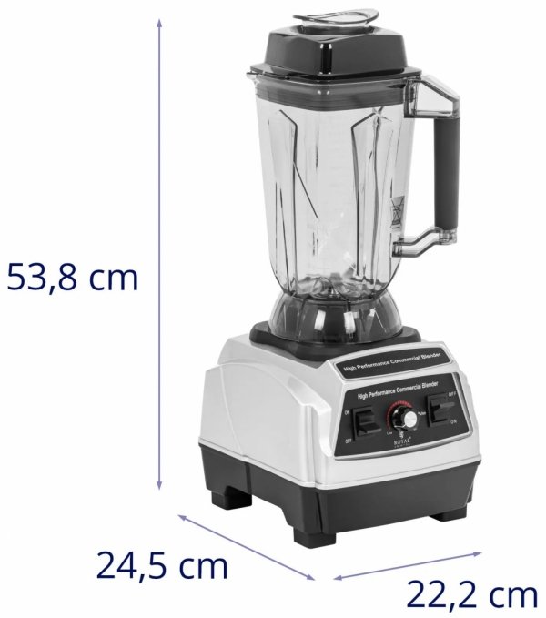 Blender kielichowy - 1500 W - 2 l - tryb pulsacyjny - 24500 obr./min - Royal Catering 10013307 RCBL-20M