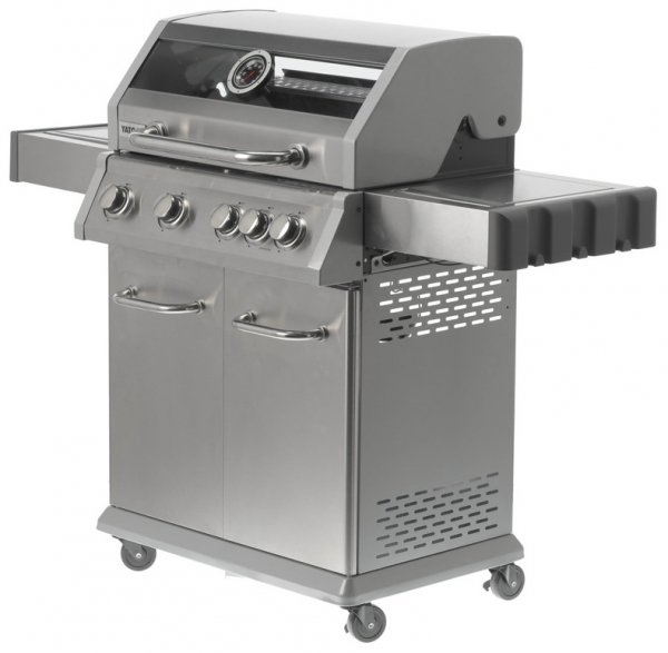 GRILL GAZOWY 4+1 STAL NIERDZEWNA 14,2KW, Z SZYBĄ YATO YG-20003