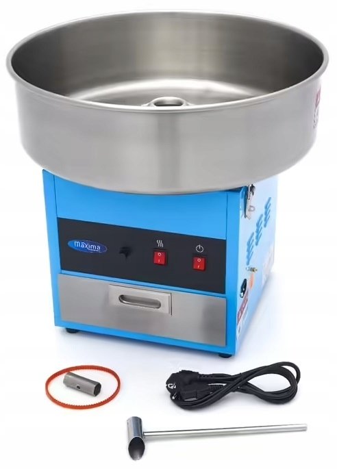 Maszyna do Waty Cukrowej Misa 52 cm 1,1kW Niebieska MAXIMA 09506001 8720783966196
