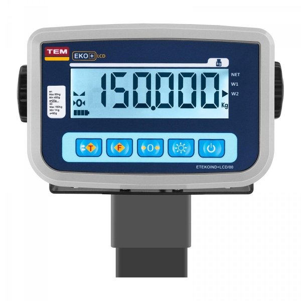 PRZEMYSŁOWA WAGA PLATFORMOWA Z LEGALIZACJĄ 150KG/50G TEM 10200043 BEK+C040X050150-B1