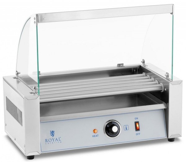 Grill rolkowy z osłoną 5 rolek stal nierdzewna ROYAL CATERING 10012159 RC-HTR5WC
