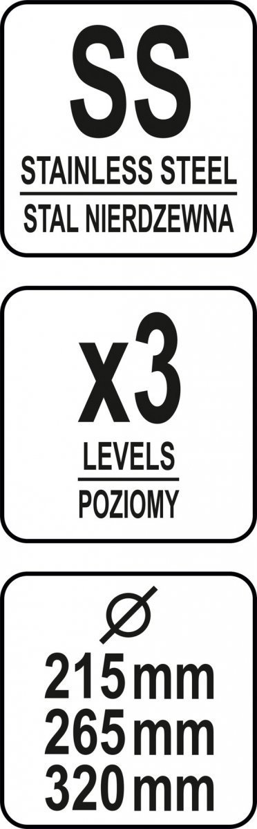 PATERA NA OWOCE I CIASTKA 3-STOPNIOWA YATO YG-08202 YG-08202