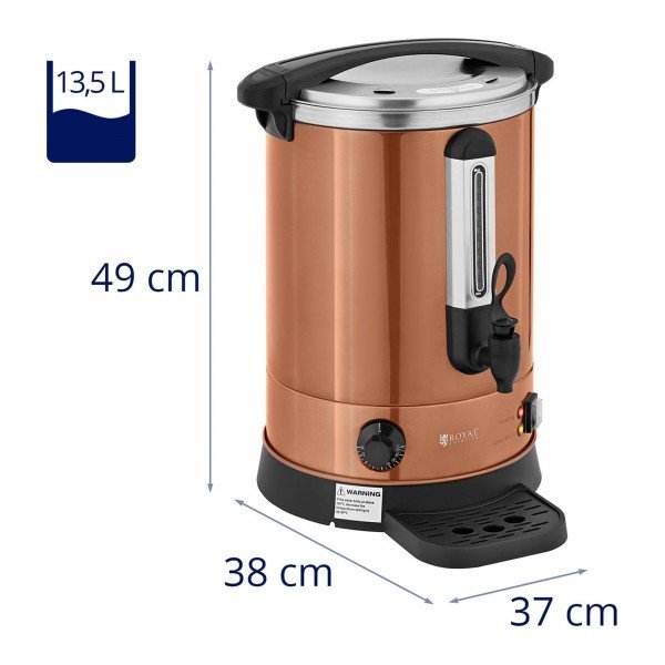 Warnik do wody - 13.5 l - 2500 W - ociekacz - pomarańczowy ROYAL CATERING 10012464 RC-WBDW14CO