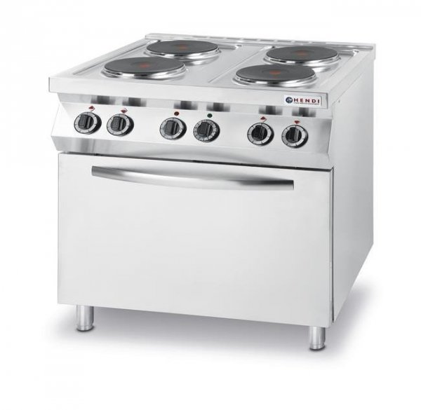 Kuchnia elektryczna 4-płytowa Kitchen Line z konwekcyjnym piekarnikiem elektrycznym GN 1/1 HENDI 225936 225936