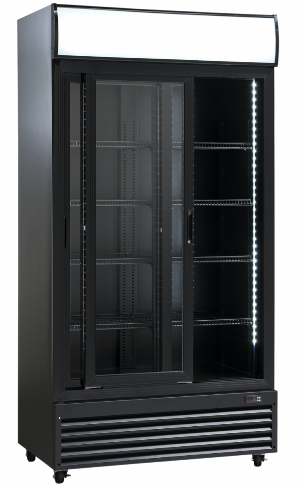 Szafa chłodnicza przeszklona SD802BSLE | drzwi przesuwne | 690 l (RQ801SL)