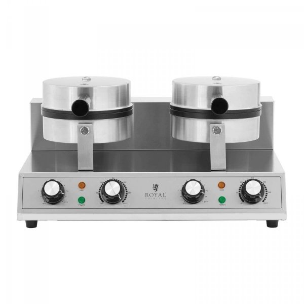 Podwójna gofrownica - kształt serca - 2 x 1000 W ROYAL CATERING 10012899 RCWM-2000-2S