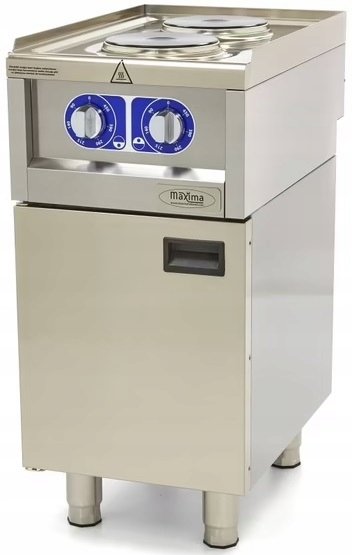 Elektryczna płyta kuchenna 2 Palniki W400 x D600 x H240 mm MAXIMA 09391550 8719632123224
