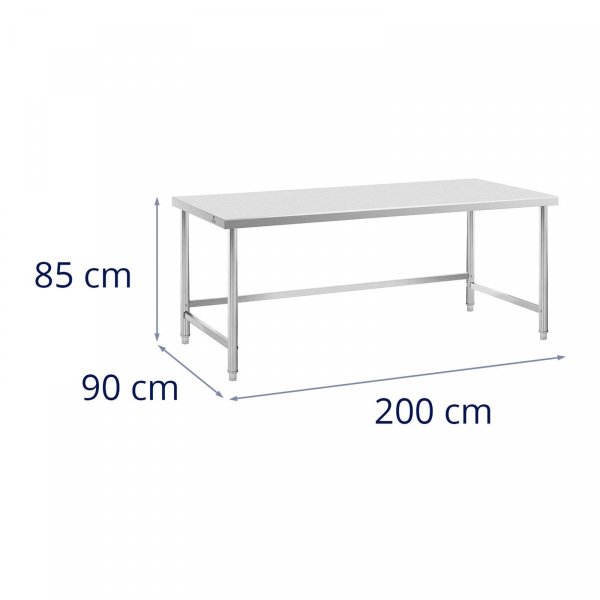 Stół ze stali nierdzewnej 200 x 90 cm ROYAL CATERING 10012635 RCAT-200/90-PS