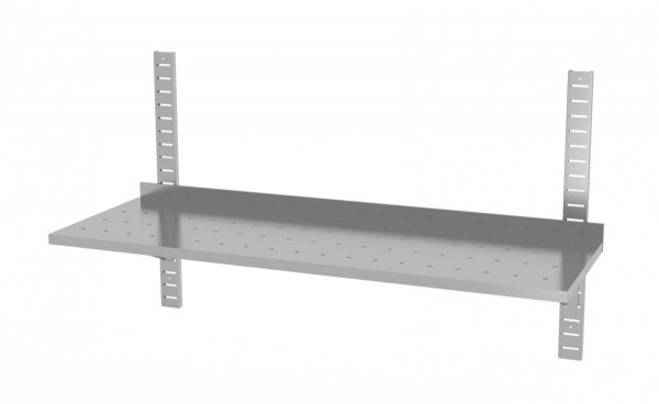 Półka wisząca przestawna pojedyncza, perforowana z dwiema konsolami 1300 x 300 x 600 mm POLGAST 381133-PERF 381133-PERF