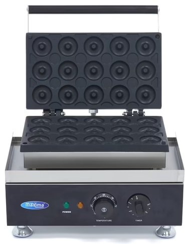 Maszyna Opiekacz Gofrownica Naleśnikarka do mini pączków 15 sztuk 4cm 1750W MAXIMA 09374012 8719632127291