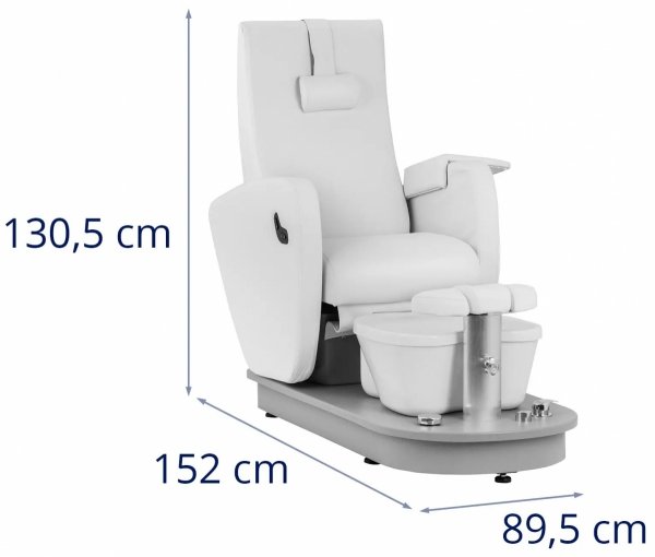  Fotel do pedicure elektryczny - brodzik na stopy - 115 W - 200 kg - biały Physa 10040825 PHYSA HAVANA WHITE 