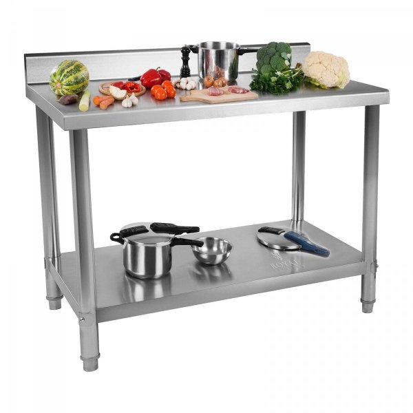 Stół roboczy ze stali nierdzewnej - rant - 120 x 60 cm  ROYAL CATERING 10011088 RCAT-120/60-N