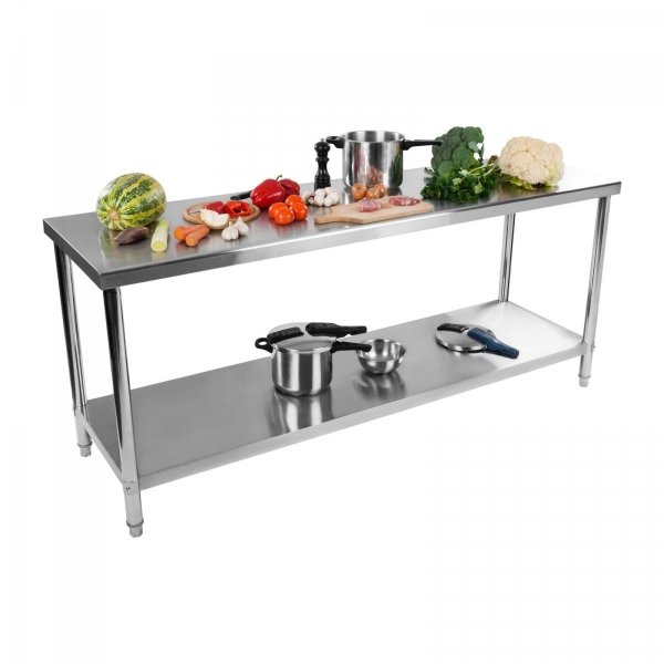 Stół roboczy - 200 x 60 cm - stal nierdzewna ROYAL CATERING 10010494 RCAT-200/60