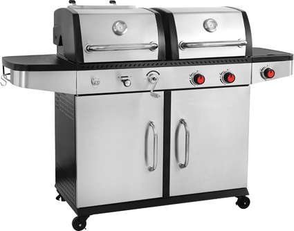 GRILL 2W1, GAZOWY + WĘGLOWY, STAL NIERDZEWNA, 8,2KW YATO YG-20030 
