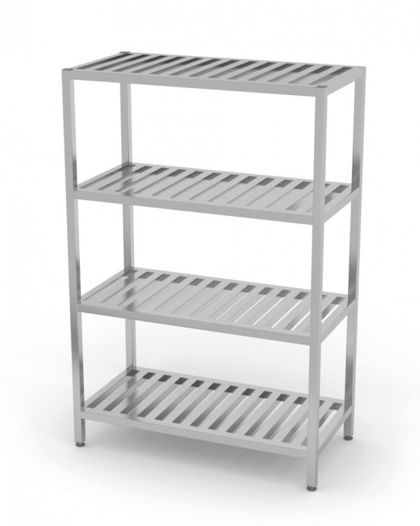 Regał magazynowy, 4 półki gretingowe 600 x 400 x 1800 mm POLGAST 354064 354064