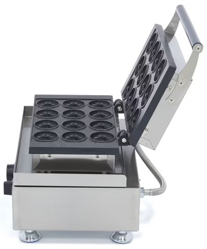 Maszyna Opiekacz Naleśnikarka Gofrownica do robienia mini pączków 12 sztuk mini donut 5cm 1750W MAXIMA 09374011 8719632127284