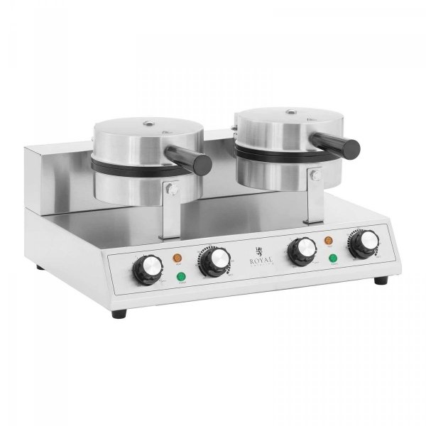 Podwójna gofrownica - kształt serca - 2 x 1000 W ROYAL CATERING 10012899 RCWM-2000-2S