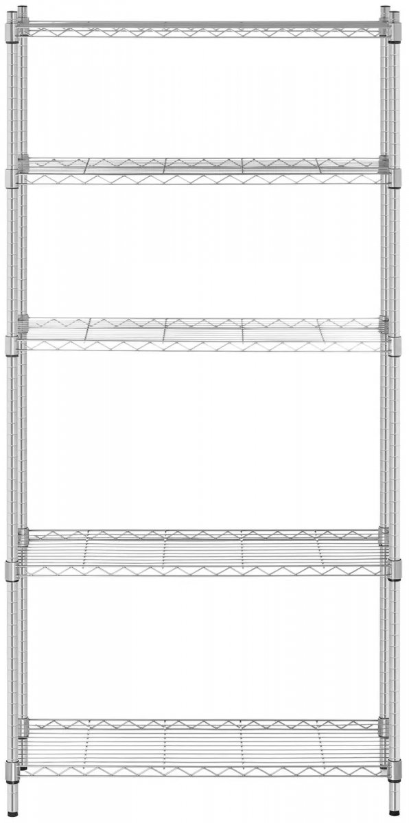 Regał metalowy - druciany - 350 x 900 x 1800 mm - szary ROYAL CATERING 10011224 RCMR-1800P25 