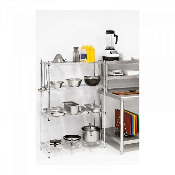 Regał metalowy - druciany - 350 x 900 x 1370 mm - chromowany ROYAL CATERING 10011228 RCMR-1370P19