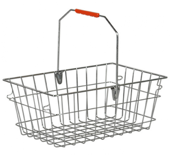 Koszyk sklepowy - druciany, chromowany 20 L z 1 rączką