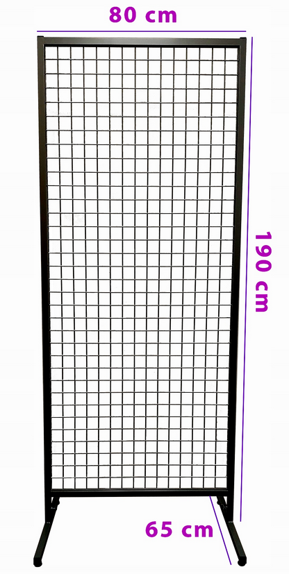 Stojak ekspozytor z 20 haczykami, 2 koszami - CZARNY + komplet 4 kół