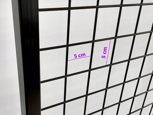 Stojak ekspozytor z 20 haczykami, 2 koszami - CZARNY + komplet 4 kół