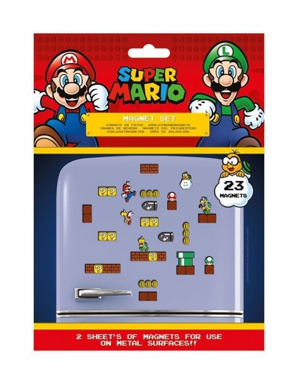 Super Mario Bros - Magnesy na lodówkę 23 szt. 