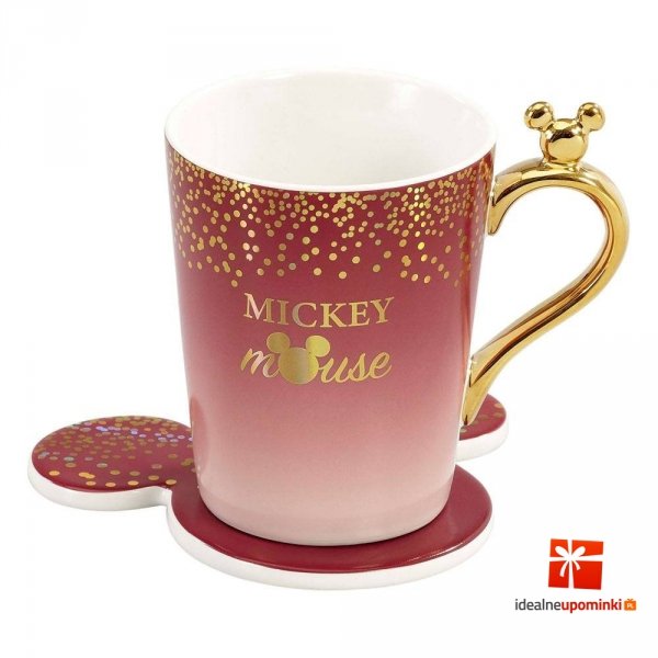 Myszka Miki - Kubek z podstawką berry glitter Disney