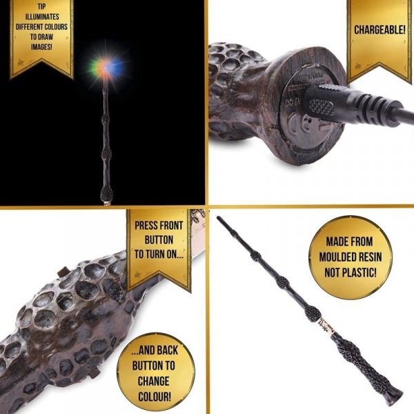Harry Potter - Multimedialna świecąca różdżka (czarna) Albus Dumbledore