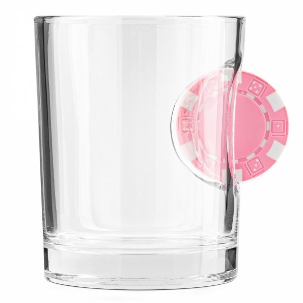 Szklanka żeton różowy - uwięziony w szkle