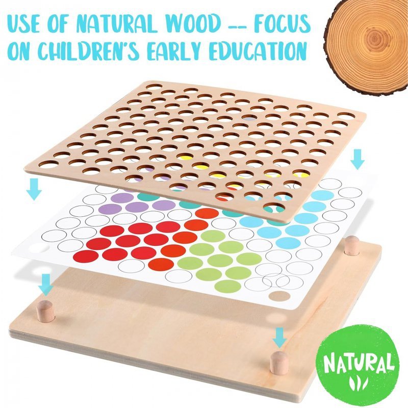 WOOPIE Kolorowe Kulki Układanka Montessori Mozaika Sorter