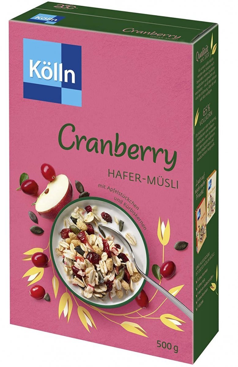 Kolln Musli do Mleka Żurawina Jabłka Słonecznik pestki Dyni Marjadin.pl