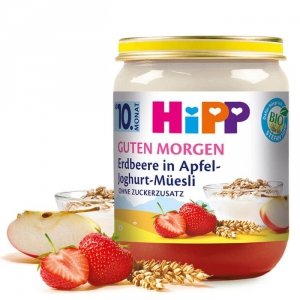 HIPP BIO Zbożowe Śniadanie Musli Truskawki Jabłko Jogurt 10m