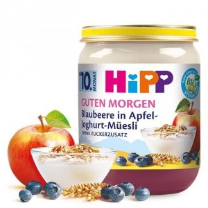 HIPP BIO Zbożowe Śniadanie Musli Borówki Jabłko Jogurt 10m
