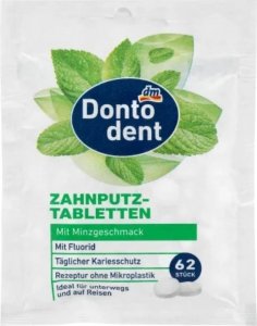 DontoDent Tabletki Do Mycia Zębów Miętowe 62 szt Idealne Podróży