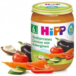 Hipp Bio Śródziemnomorskie Warzywa Bakłażan 6m 190g