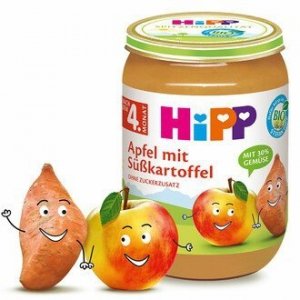 HIPP BIO Deserek Bataty Słodkie Ziemniaczki z Jabłkami  190g 4m